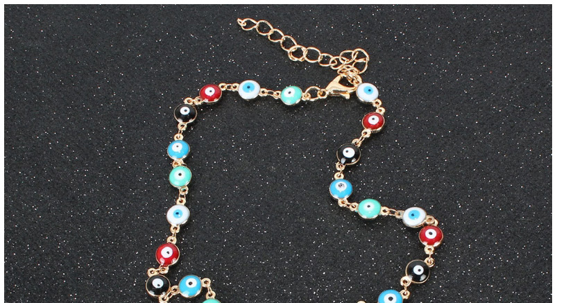 Fashion Color Mixing Dripping Eye Lock Alloy Necklace,Pendants