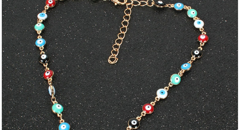 Fashion Color Mixing Dripping Eye Lock Alloy Necklace,Pendants