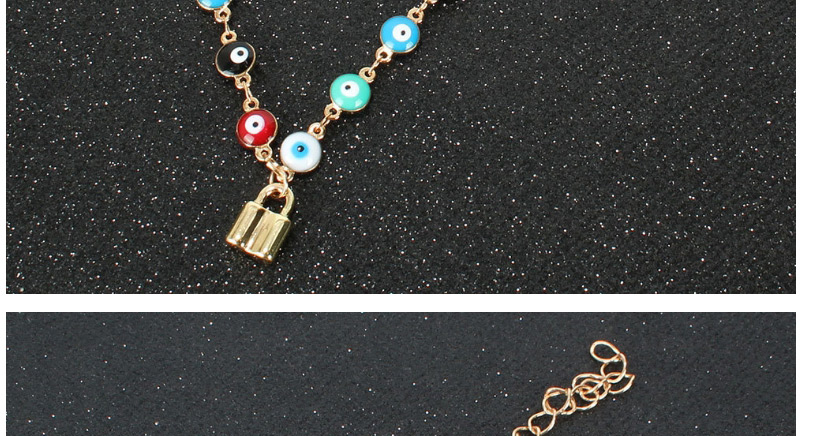 Fashion Color Mixing Dripping Eye Pentagram Alloy Necklace,Pendants