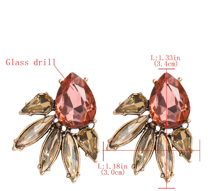 Fashion Rose Gold Glass Diamond Alloy Geometric Drop Earrings,Stud Earrings