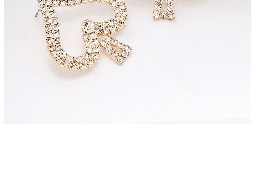 Fashion Silver Alloy Love Hollow Diamond Earrings,Stud Earrings