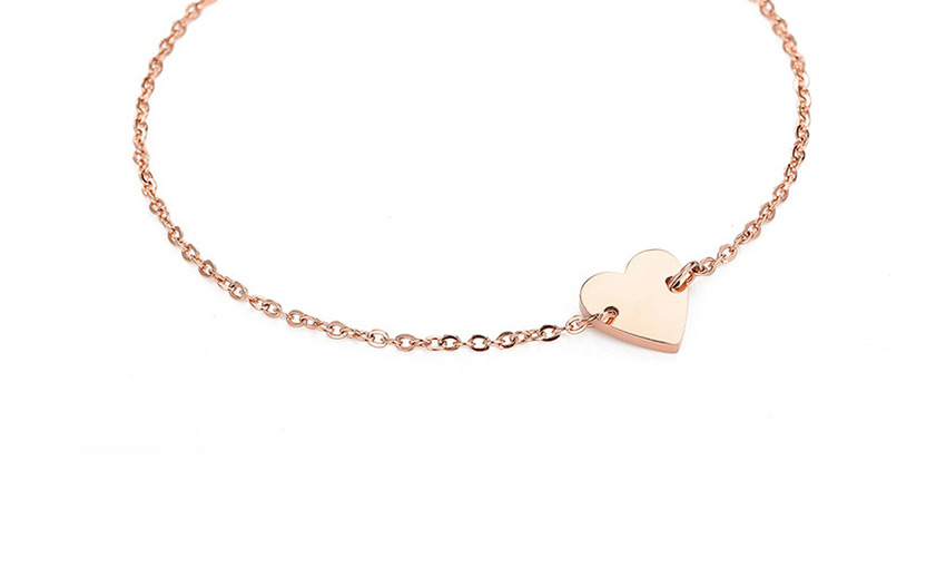 Fashion Rose Gold-x Titanium Steel Love Letter Engraved Stainless Steel Bracelet (8mm),Bracelets