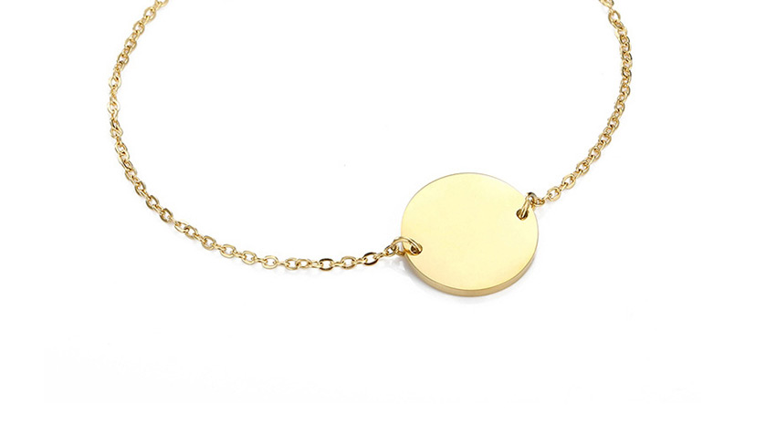 Fashion Golden-virgo (13mm) Gold-plated Geometric Round Stainless Steel Engraved Constellation Bracelet,Bracelets