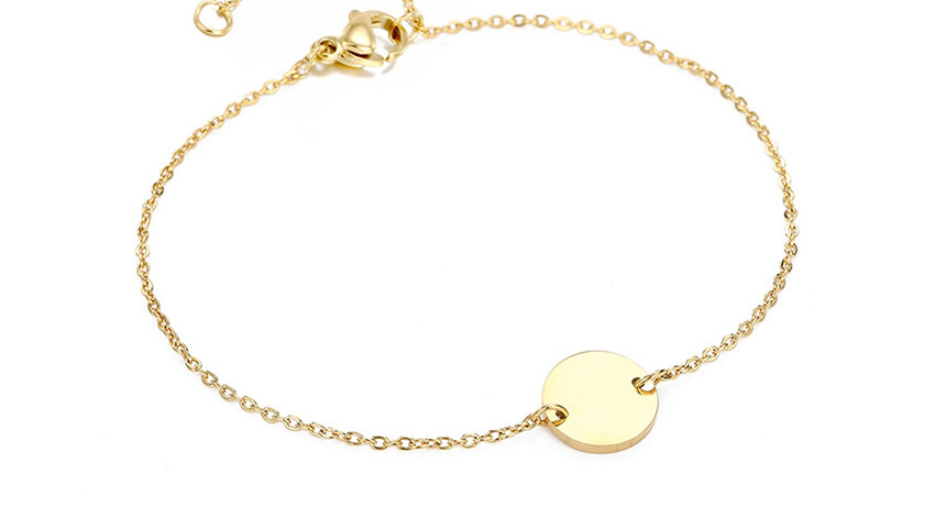 Fashion Rose Gold-virgo (9mm) Gold-plated Geometric Round Stainless Steel Engraved Constellation Bracelet,Bracelets