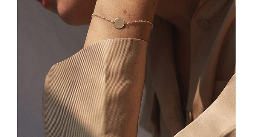 Fashion Rose Gold-libra (9mm) Round Stainless Steel Gilt Engraved Constellation Bracelet,Bracelets