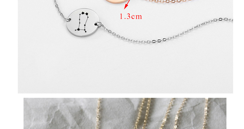 Fashion Golden-gemini (13mm) Round Stainless Steel Gilt Engraved Constellation Bracelet,Bracelets