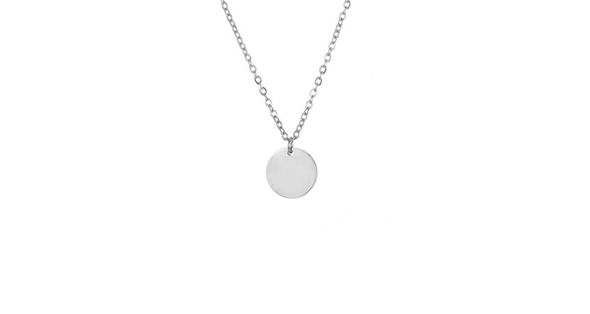 Fashion Steel Color-gemini (9mm) Stainless Steel Engraved Constellation Geometric Round Necklace,Necklaces