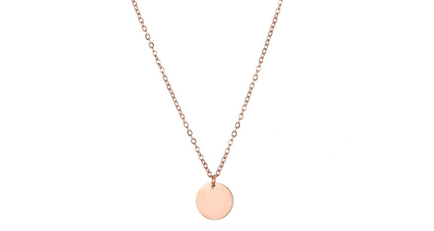Fashion Rose Gold-pisces (9mm) Stainless Steel Engraved Constellation Geometric Round Necklace,Necklaces