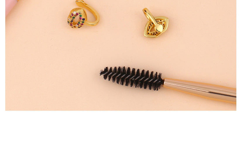 Fashion Golden Micro-set Color Zircon Mouth Hollow Pierced Ear Clips,Earrings