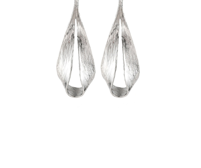 Fashion Silver Metal Twisted Cutout Earrings,Drop Earrings