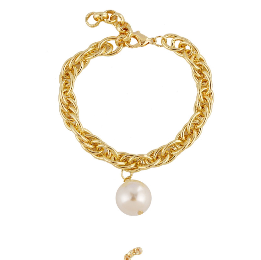 Fashion White Heavy Chain Alloy Irregular Pearl Necklace,Pendants