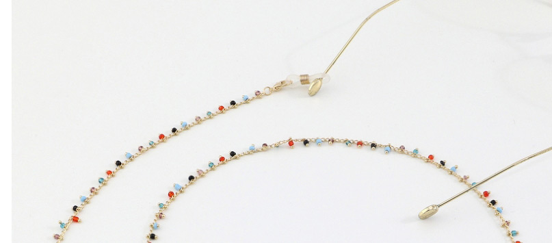 Fashion Color Small Colored Beads Non-slip Handmade Alloy Glasses Chain,Sunglasses Chain