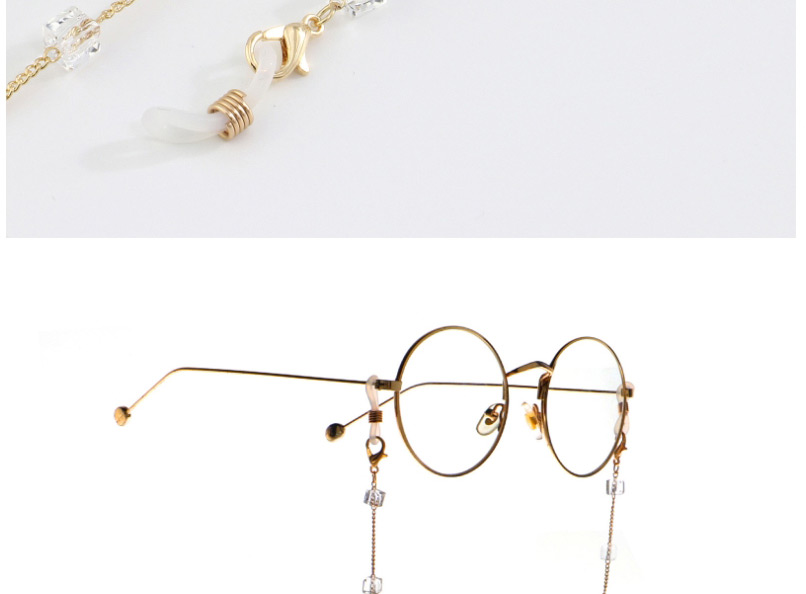 Fashion Golden Square Crystal Chain Full-hand Anti-skid Glasses Chain,Sunglasses Chain