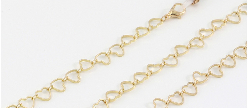 Fashion Golden Hollow Copper Peach Heart Glasses Chain,Sunglasses Chain