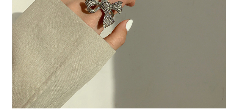 Fashion Silver Open-ended Ring With Diamond Bow,Fashion Rings