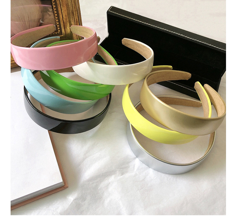 Fashion Fluorescent Yellow Patent Leather Smooth Non-slip Hair Hoop,Head Band