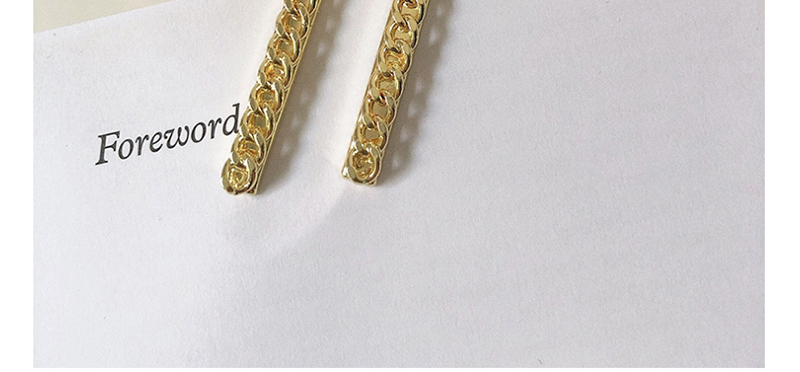 Fashion Golden Pure Color Decorated Chain Clip,Hairpins