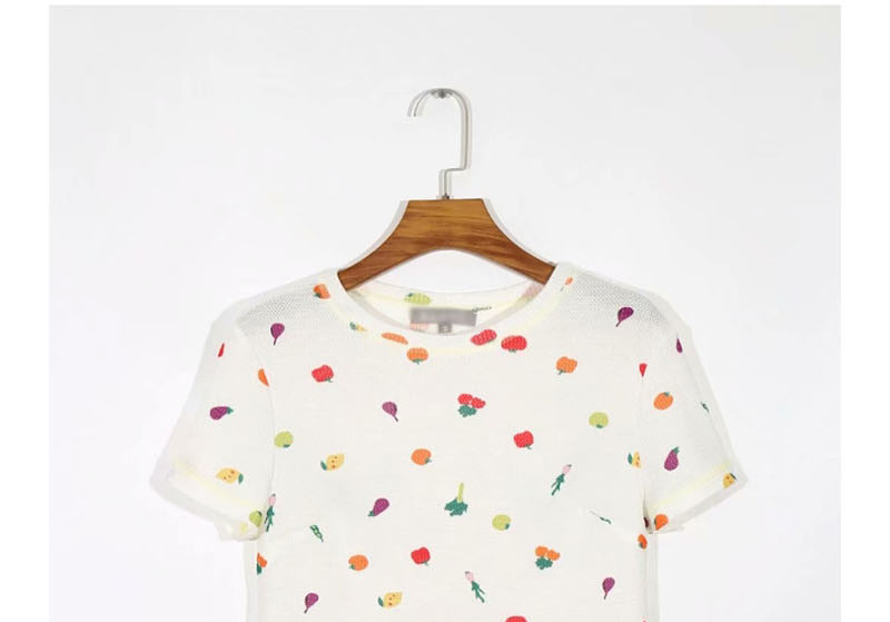 Fashion Photo Color Floral Print Short Sleeve Round Neck T-shirt,Hair Crown