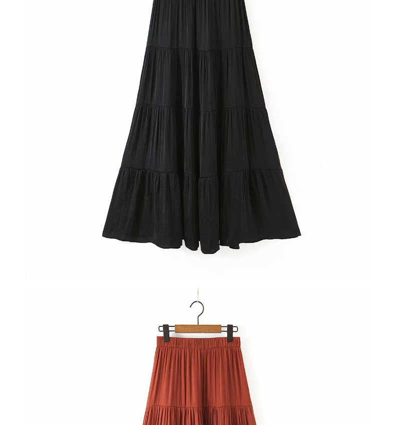 Fashion Orange A-line Stitching Pleated Skirt,Skirts