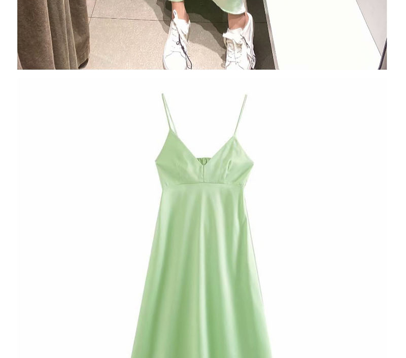 Fashion Photo Color Cutout Silk-satin V-neck Camisole Dress,Tank Tops & Camis