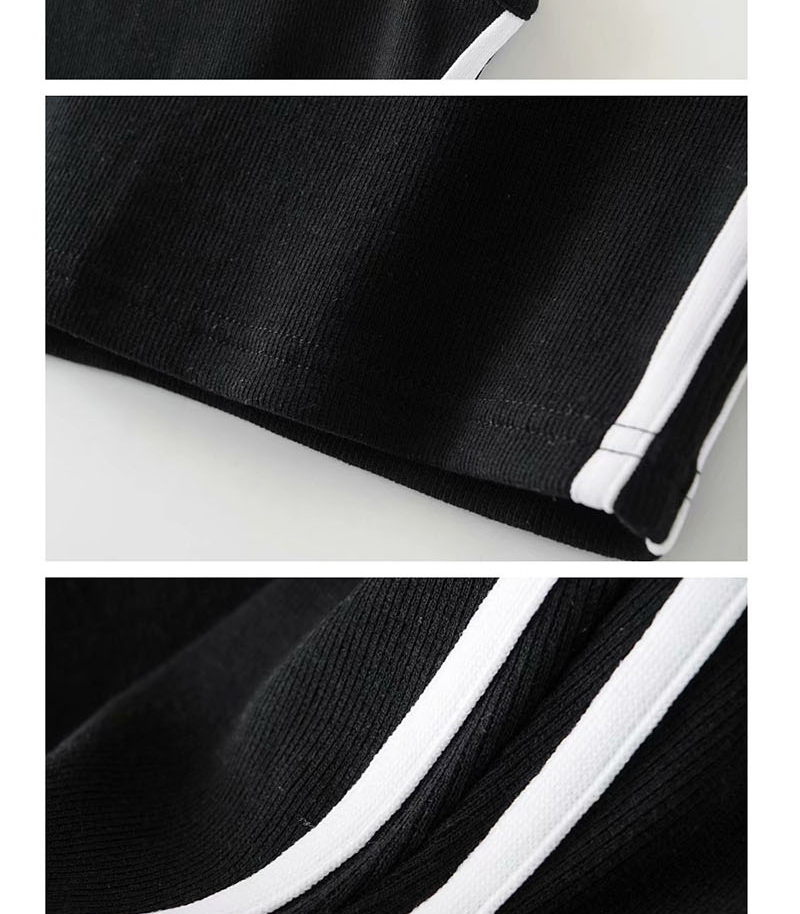 Fashion Dark Gray Contrast Stripe Shirt & Dress Set Of 5,Suits