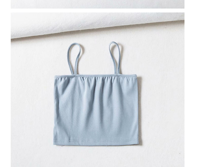Fashion Light Blue Open-neck Sling Threaded Flat Bandeau Top,Tank Tops & Camis