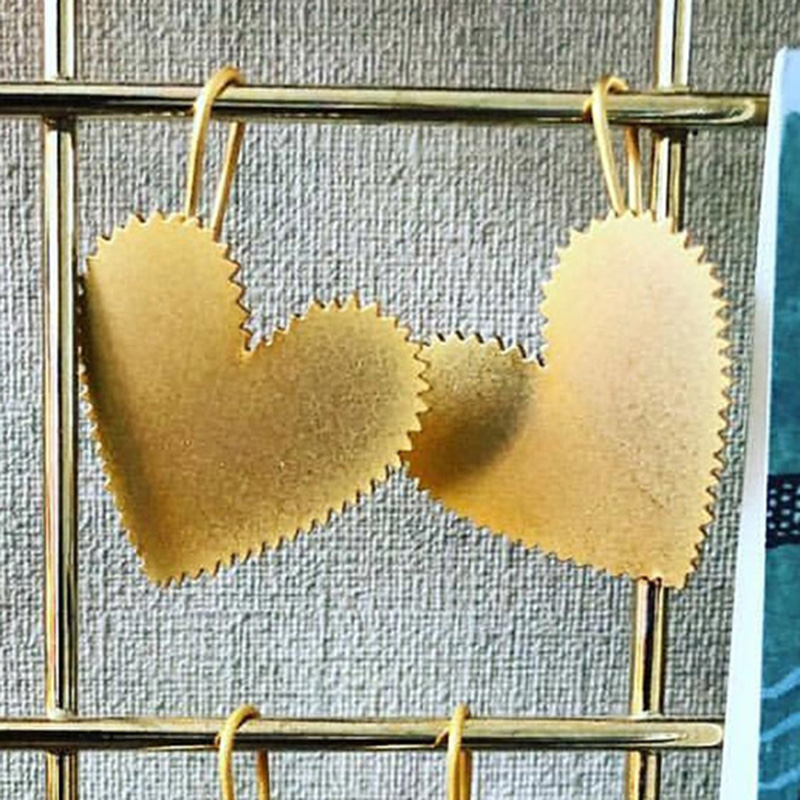 Fashion Serrated C-shaped Gold Alloy Heart Earrings,Drop Earrings