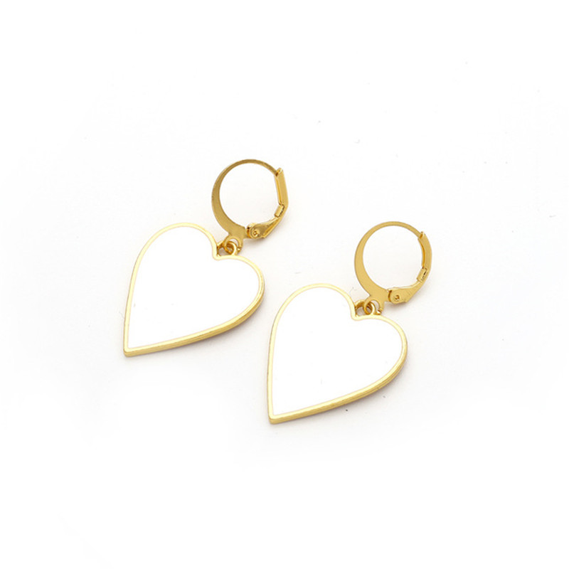 Fashion Golden Oil Drop Heart Alloy C-type Earrings,Drop Earrings