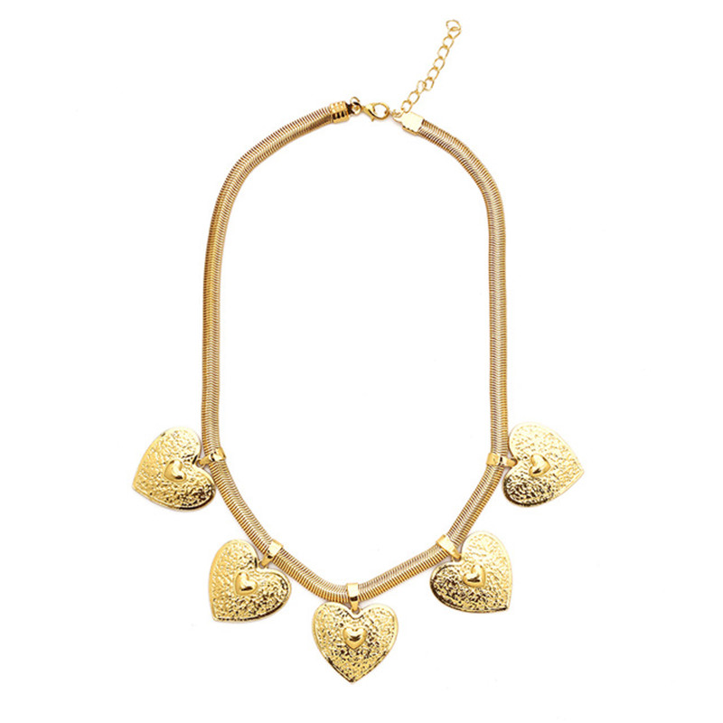 Fashion Golden Embossed Heart-shaped Alloy C-shaped Earrings,Drop Earrings