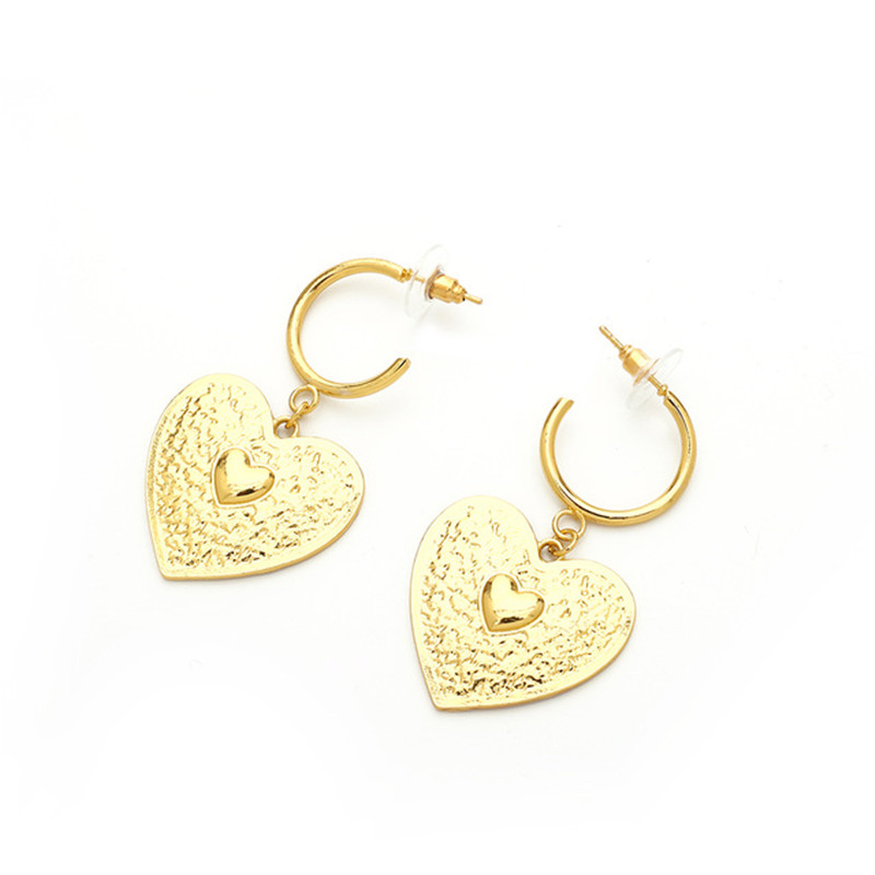 Fashion Golden Alloy Twist Heart Earrings,Drop Earrings