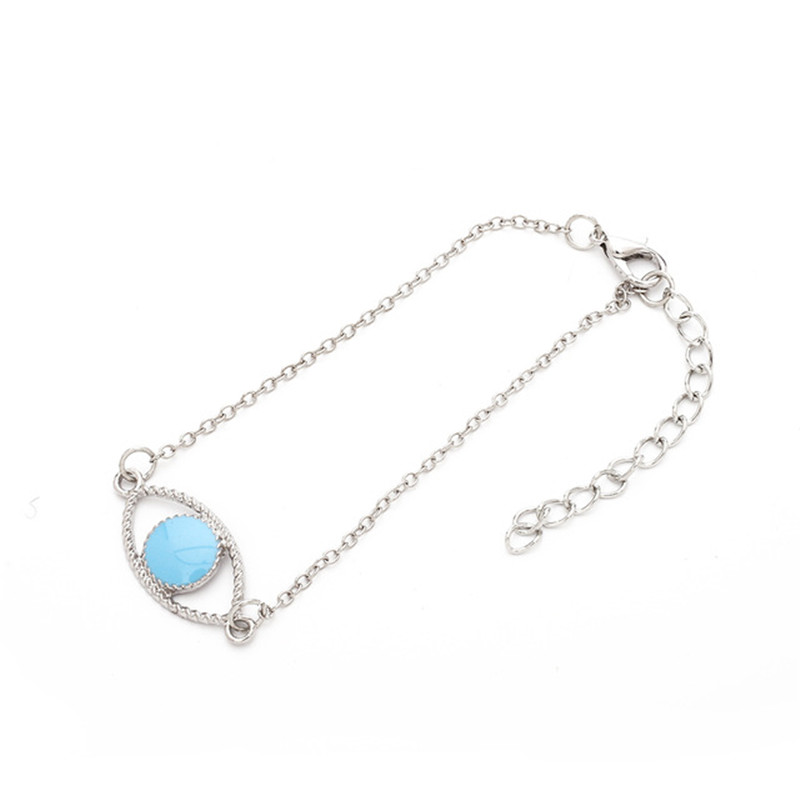 Fashion Cutout Eyes Blue Dripping Alloy Diamond Bracelet,Drop Earrings