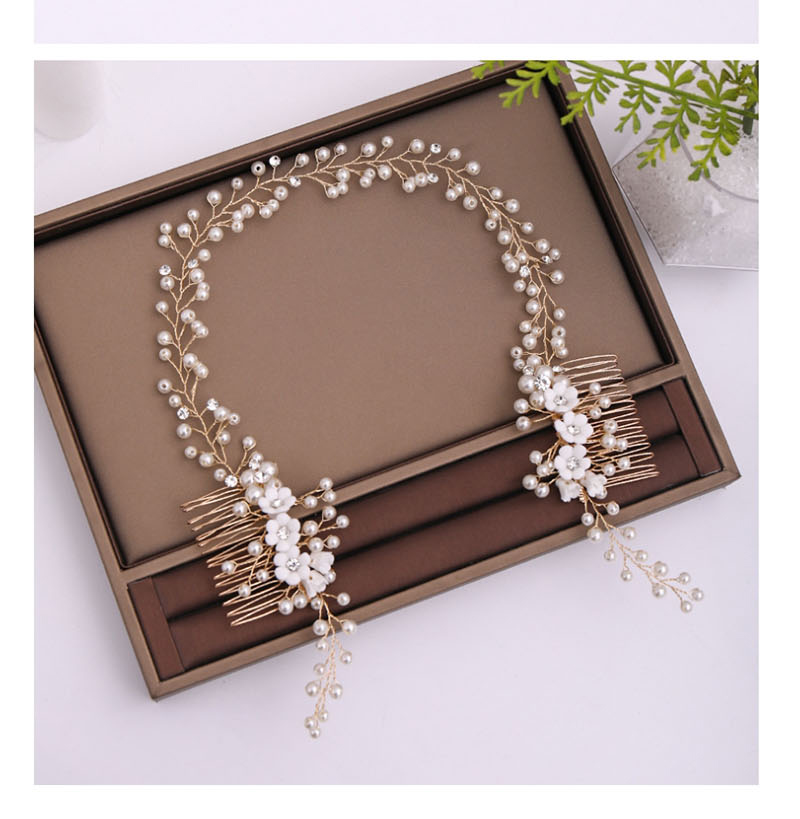 Fashion White Pearl Flower Comb,Hairpins