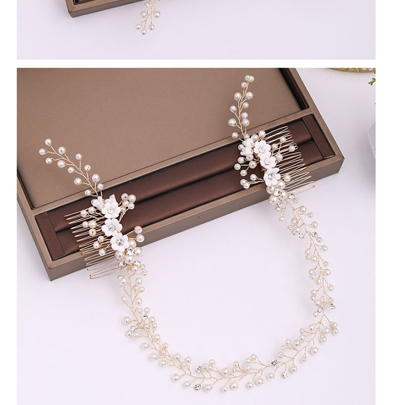 Fashion White Pearl Flower Comb,Hairpins