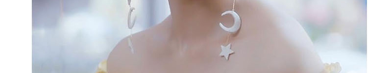 Fashion White Hollow Love Star Crescent Pearl Tassel Earrings,Drop Earrings