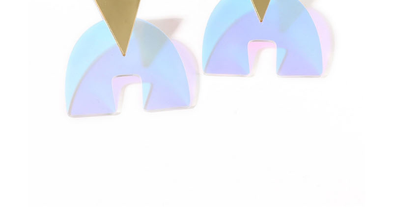 Fashion N-shaped Color Colorful Sequin Geometric Earrings,Stud Earrings