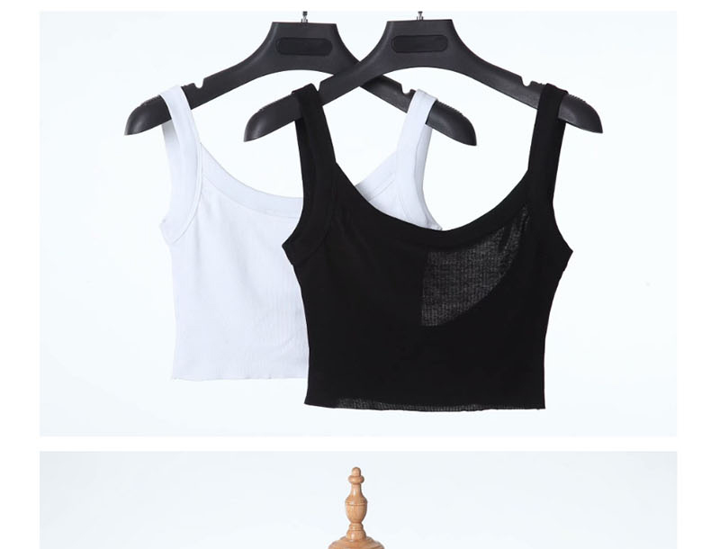 Fashion White Short-sleeved Wide-back Tank Top,Tank Tops & Camis