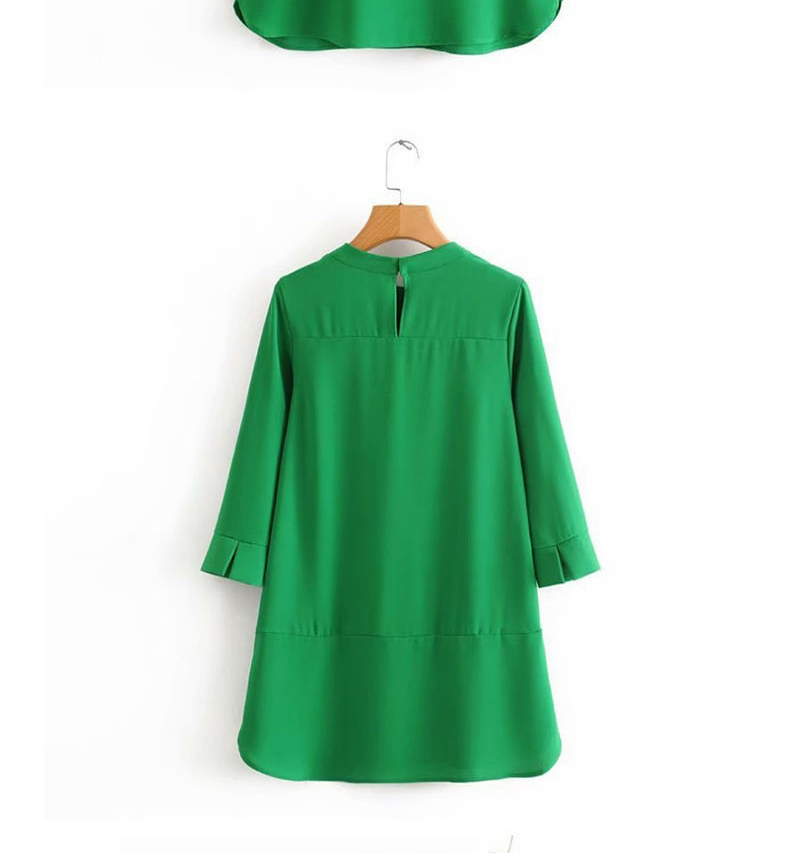 Fashion Green Cropped Sleeve Dress,Mini & Short Dresses