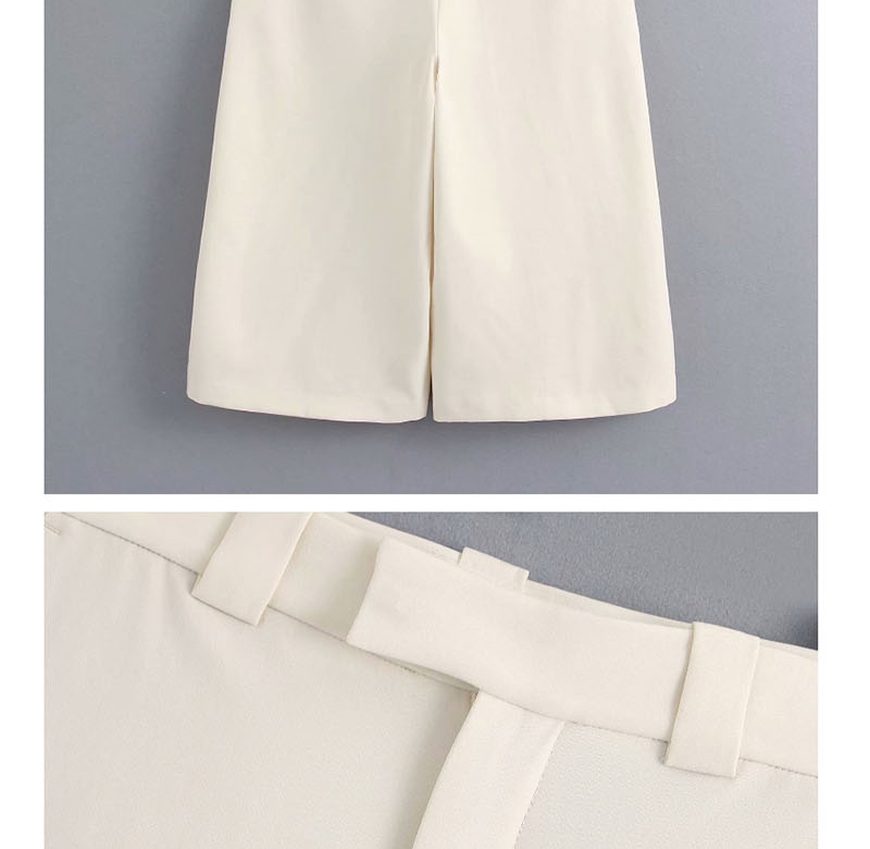 Fashion White Slant Pocket Shorts,Shorts