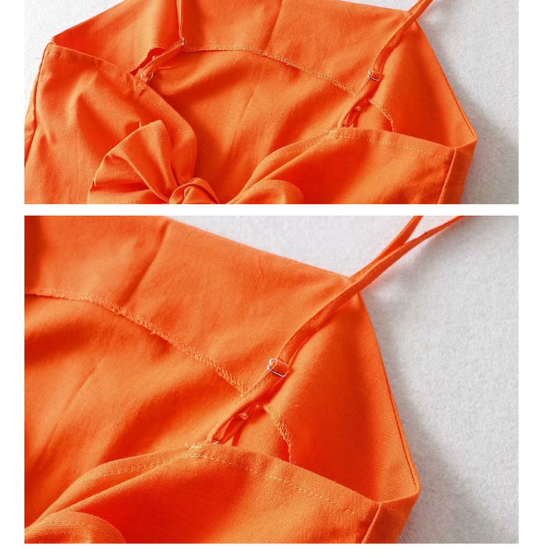 Fashion Orange Back Knotted Sling Back Vest,Tank Tops & Camis