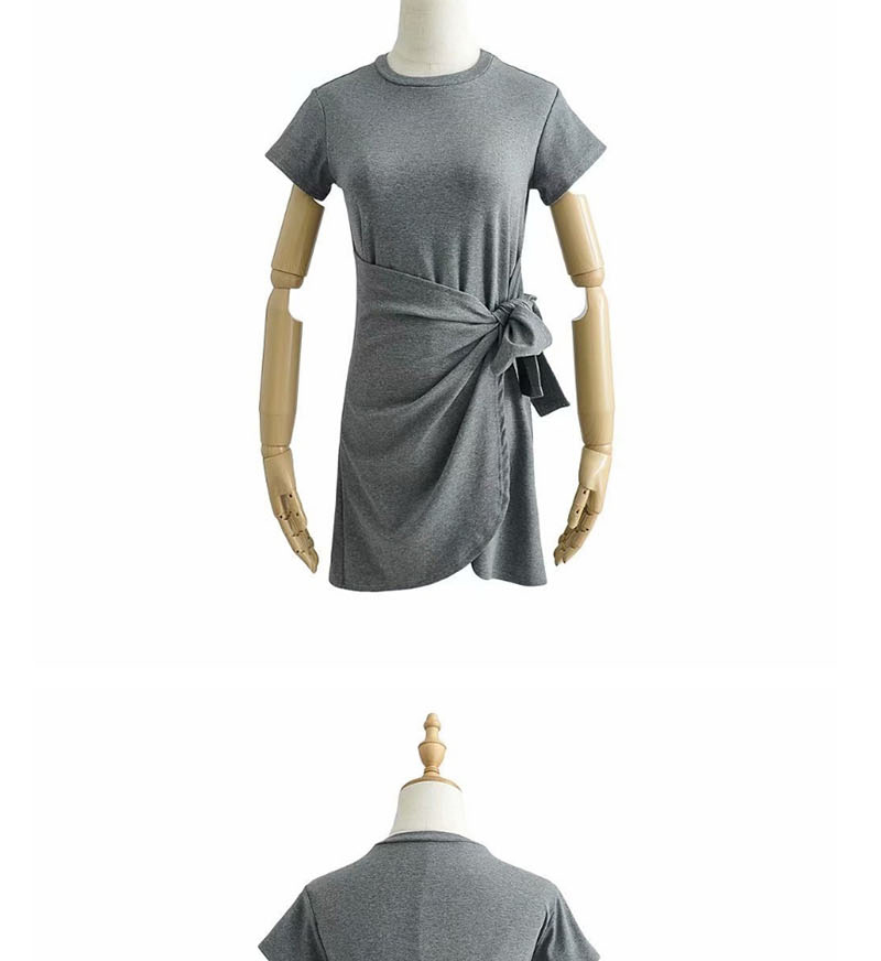 Fashion Black Round Neck Dress With Irregular Hem,Mini & Short Dresses