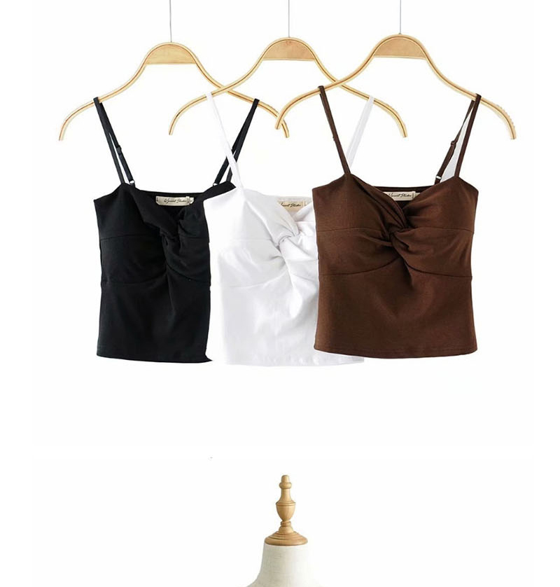 Fashion Black Knotted Chest Strap (including Chest Pad) T-shirt,Tank Tops & Camis