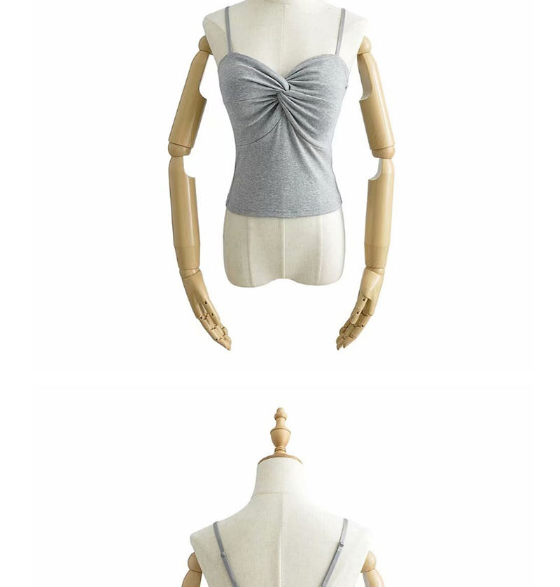 Fashion White Knotted Chest Strap (including Chest Pad) T-shirt,Tank Tops & Camis