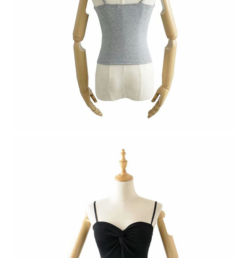 Fashion Coffee Color Knotted Chest Strap (including Chest Pad) T-shirt,Tank Tops & Camis