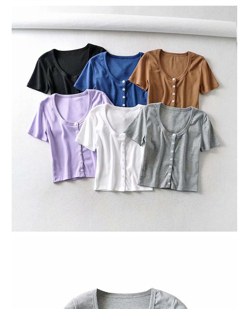 Fashion Black Threaded Single-breasted T-shirt Cardigan,Tank Tops & Camis