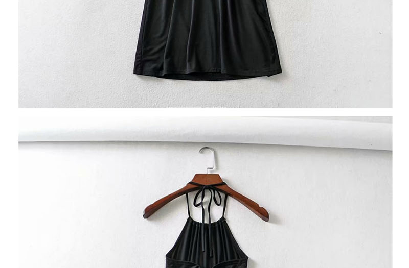 Fashion Black Halter Cutout Lace Dress,Mini & Short Dresses