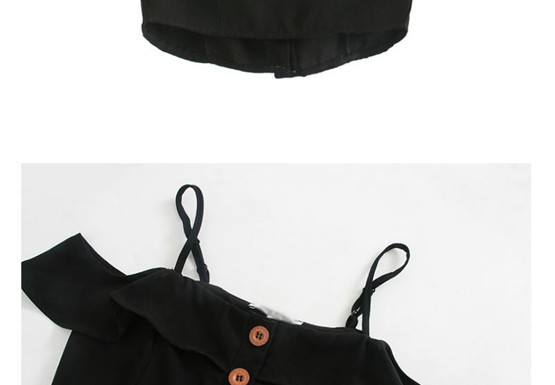 Fashion Black Short Single-breasted Tank Top,Tank Tops & Camis