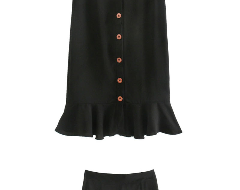 Fashion Black Breasted Skirt,Skirts