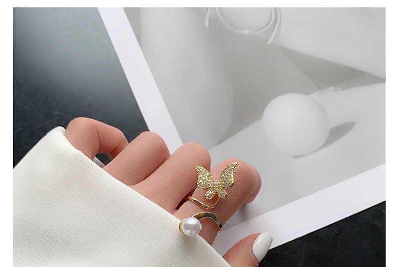 Fashion Butterfly-flower Golden Butterfly Ring,Fashion Rings