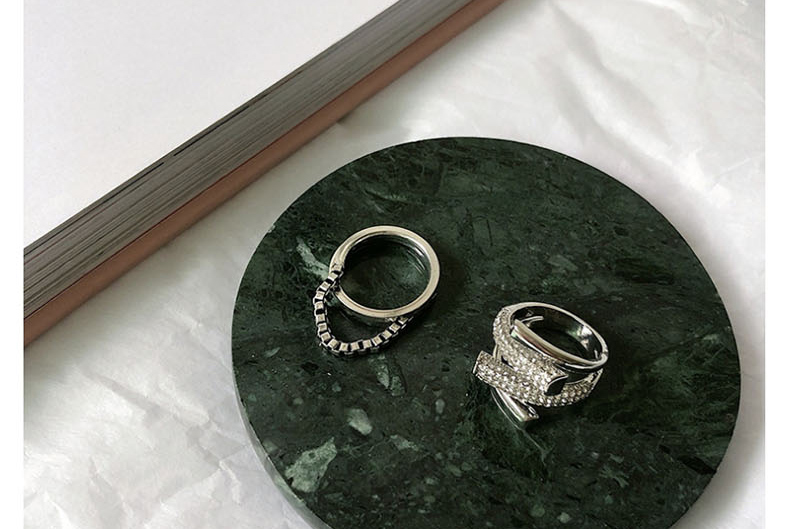Fashion Chain Article Silver Multi-layer Wide Diamond Ring,Fashion Rings