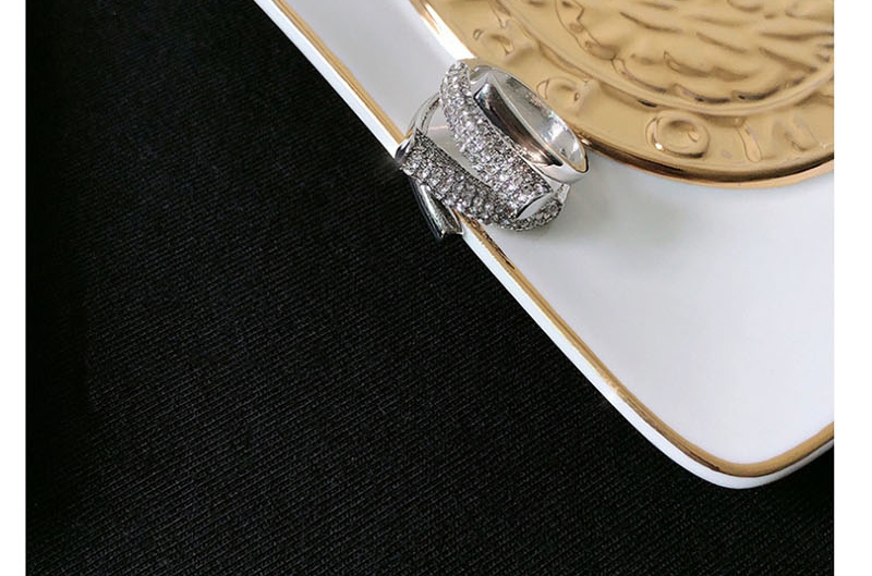 Fashion Chain Article Silver Multi-layer Wide Diamond Ring,Fashion Rings